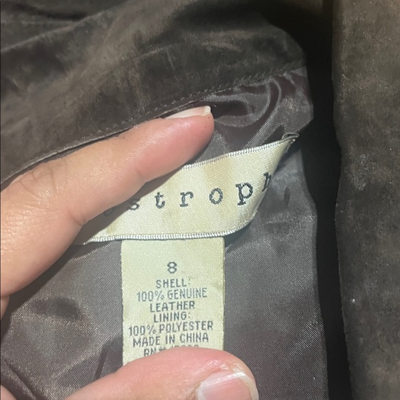 VTG Apostrophe Women’s Brown 100% Soft Genuine Leather Jacket Size 8 Button Up - Picture 4 of 6